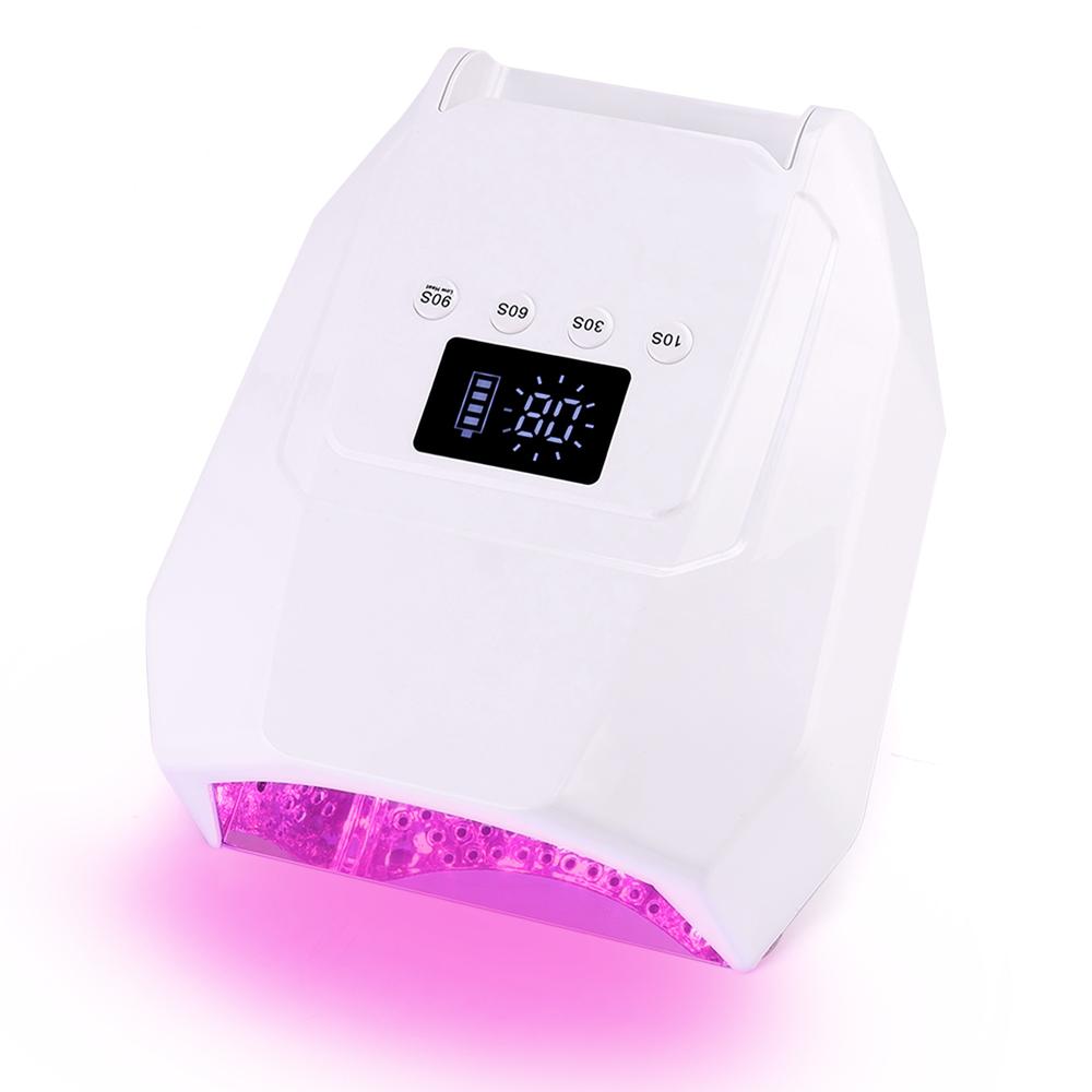 BEPAN 98W Powerful Pink LEDs UV Lamp Rechargeable Battery Manicure Pedicure Curing Polish Cordless Nail Dryer Fast Drying Gel