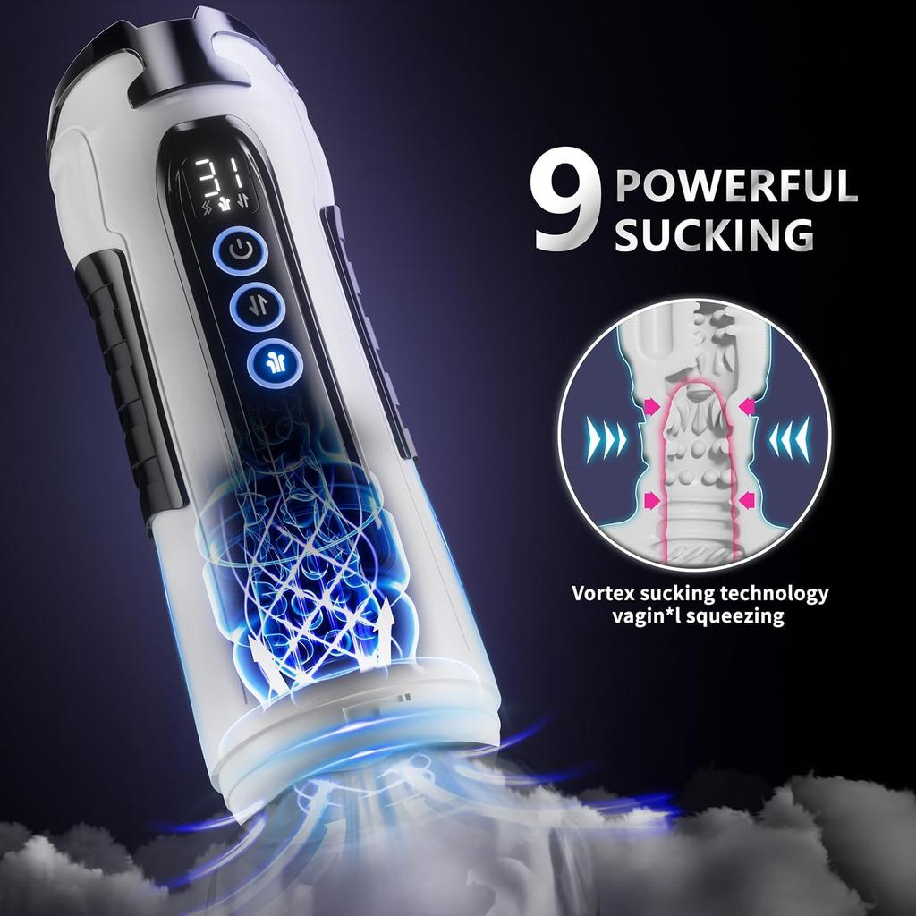 Male Masturbator Sex Toys for Men,Automatic Male Masterbator with APP Control 9 Sucking &9 Vibrating &9 Thrusting Modes Men Sex Toys Penis Pump Adult
