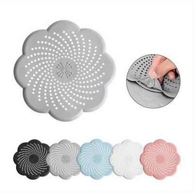 5pcs Silicone Floor Drain Cover Kitchen Anti-blocking Sink Filter Bathroom Anti-hair Sewer Filter Screen