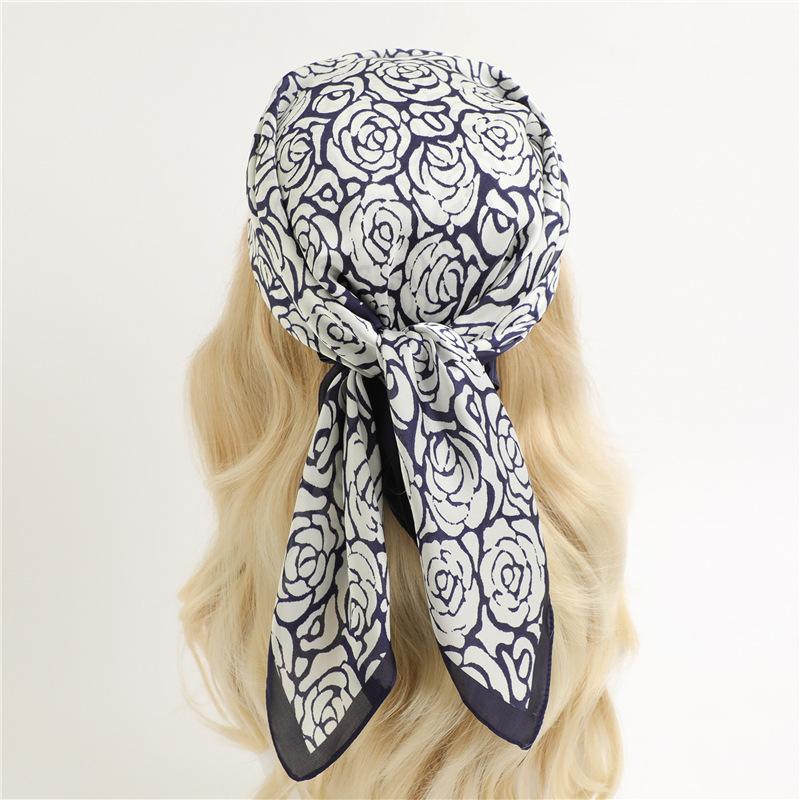 Fashion Luxury  70Cm Silk Square Scarf Women Satin Neck Tie Female Hair Bandana Headkerchief Shawl Wrap Hijab Echarpe