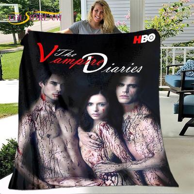 The Vampire Diaries Bedruckte Decke, Flanelldecke, Überwurfdecke, weiche, warme Decke für Wohnzimmer, Schlafzimmer, Betten, Sofa, Reisen