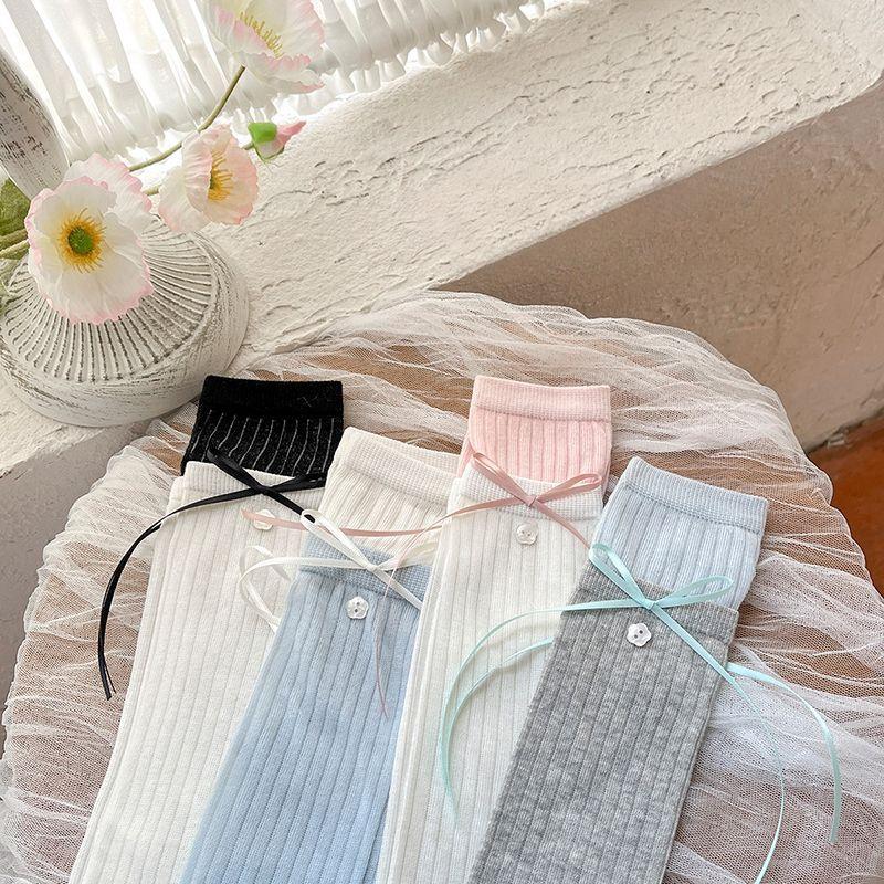 3pairs Girls Summer Thin Mesh Socks | Princess Style Calf/Knee-High Socks with Bowknot - Kids Girls Breathable Netting Stockings