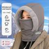 Gorro Lei Feng Cálido de Invierno para Hombres y Mujeres, Protección para los Oídos para Ciclismo de Otoño e Invierno con Terciopelo Grueso y Mascarilla Facial Antifrío, Gorro Integrado para el Cuello