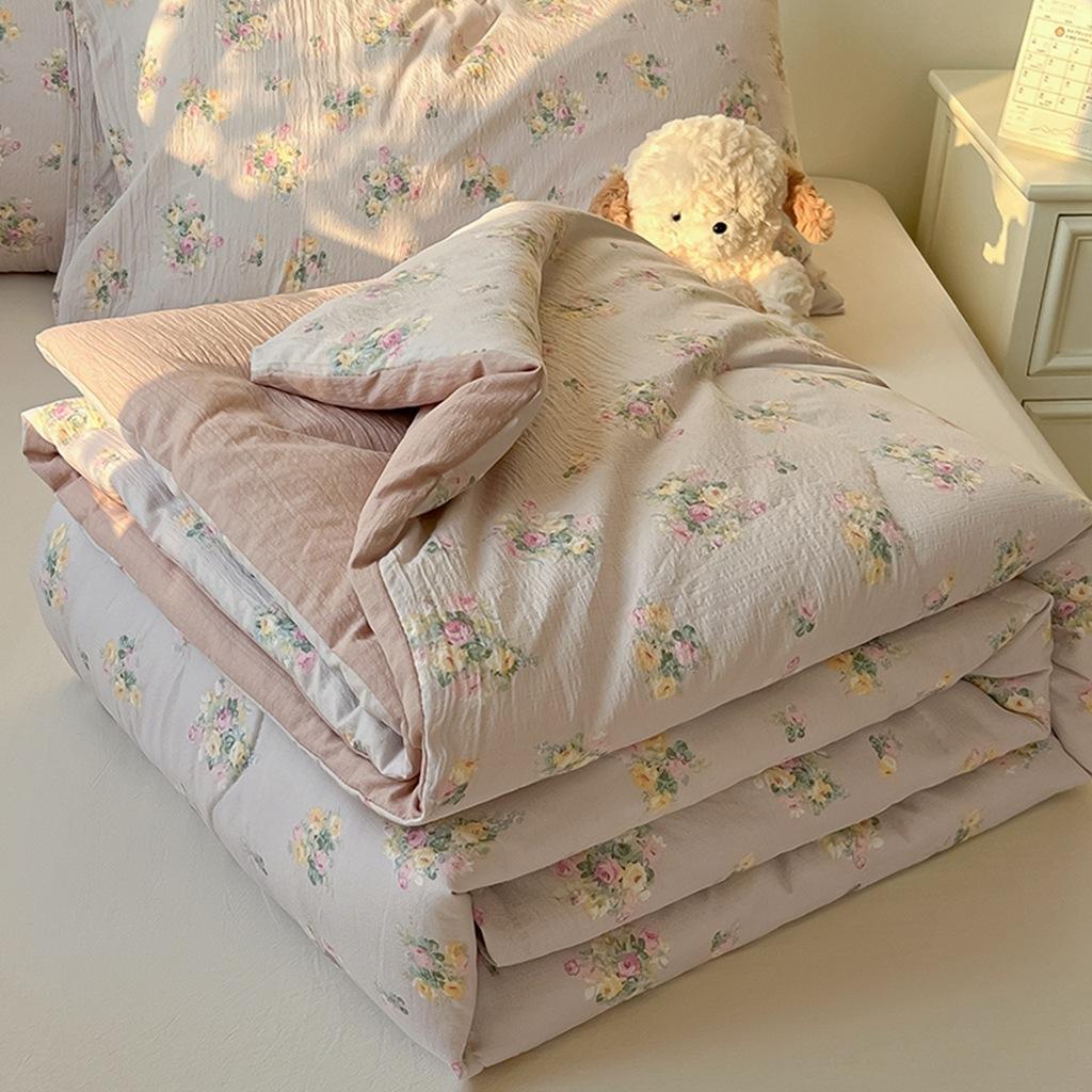 Summer Quilt Comforter INS-Style Printed Thin Quilt for Home Decor Soft Cotton Breathable Air Conditioner Quilts