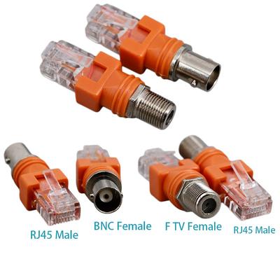 F TV Female Jack To RJ45 Male BNC Female To RJ45 Plug Coaxial Coax Barrel Coupler Adapter RJ45 To RF Connector