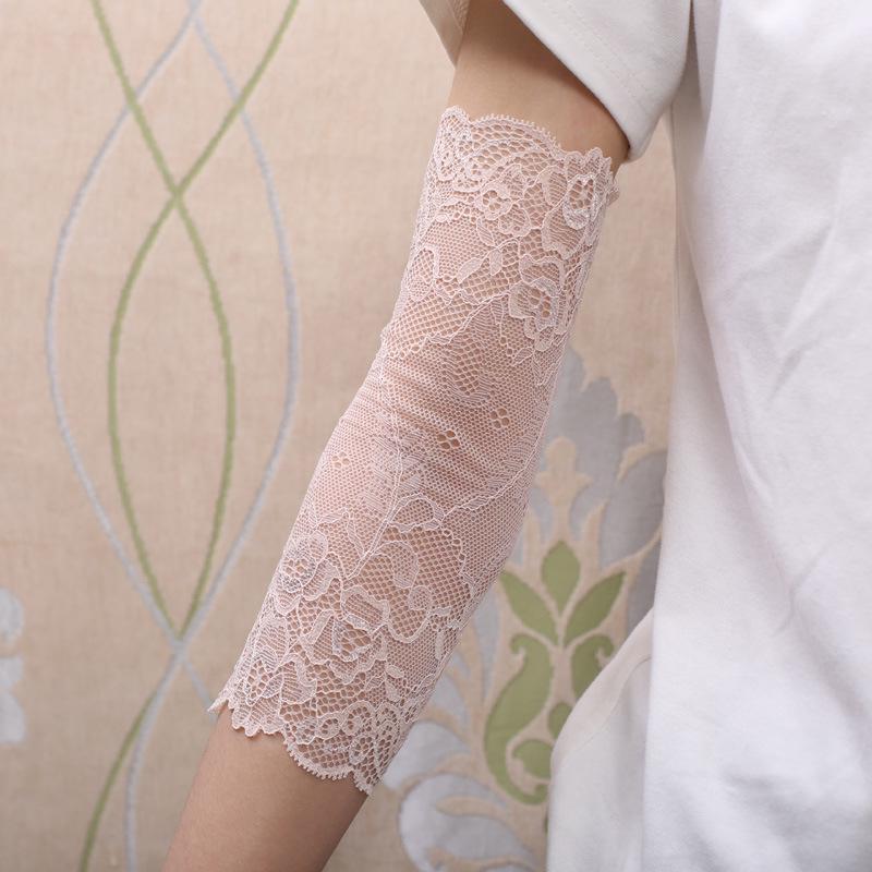 Women's Summer Lace Sun Protection Arm Sleeves with Elbow and Wrist Support