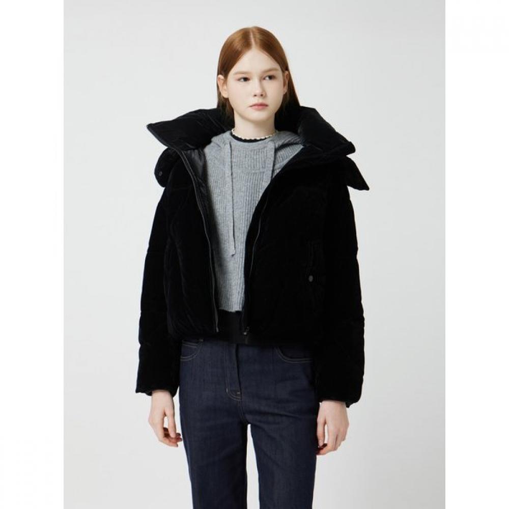 Cc Collect Velvet Hooded Short Goose Down C254psg804