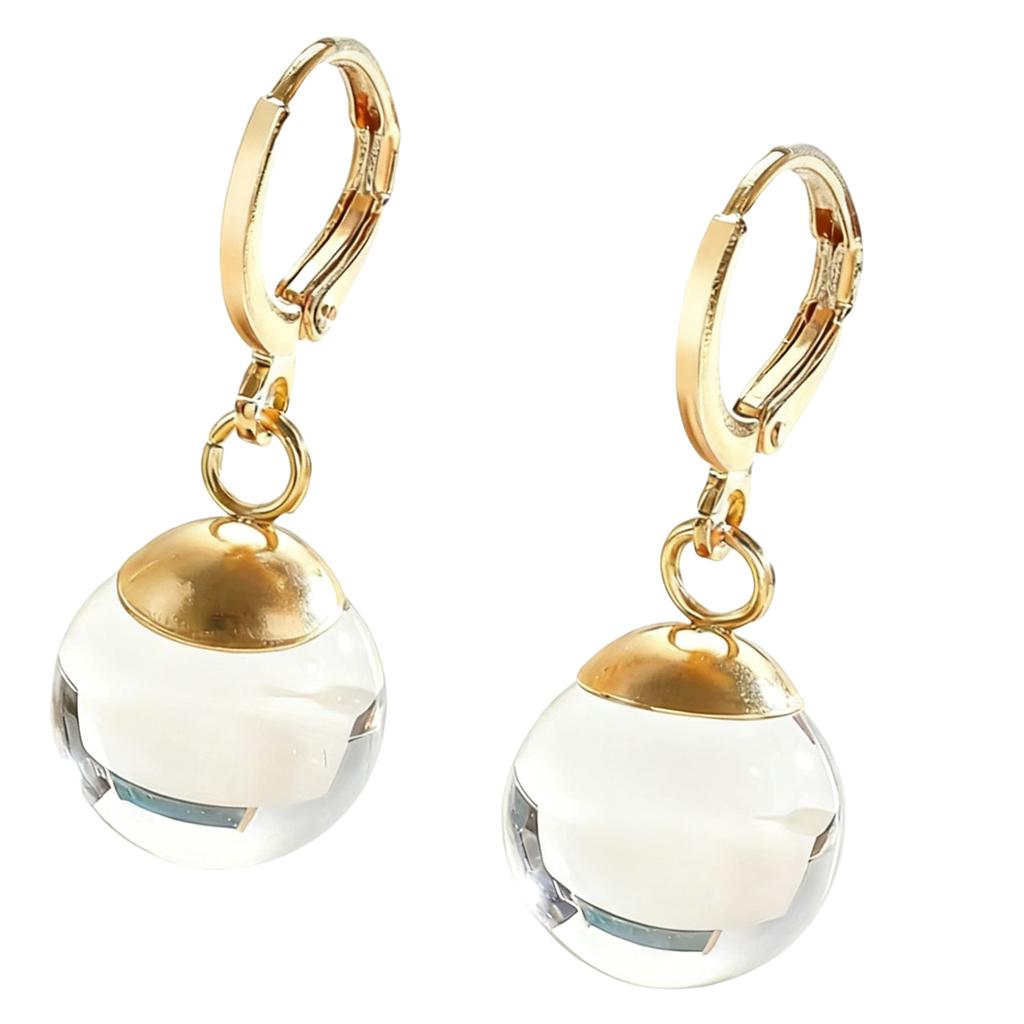 Glass Earrings Spherical Shape Featuring Bubble Decoration for Her Any Occasion