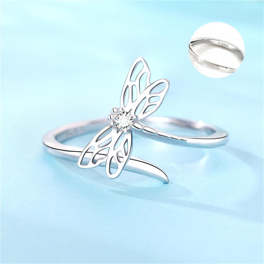 Orstarry Copper Dragonfly Dance Opening Ring For Women Original Finger Ring Jewelry Party Fine Trendy Gifts