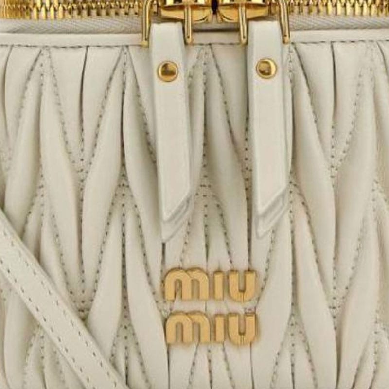MIU MIU Lammleder Umhängetaschen Damen Beige 5NR018_AFP_PF009