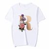 Summer A To Z 26 Alphabet Print Tshirt Cartoon Tees Women Streetwear Funny Casual T