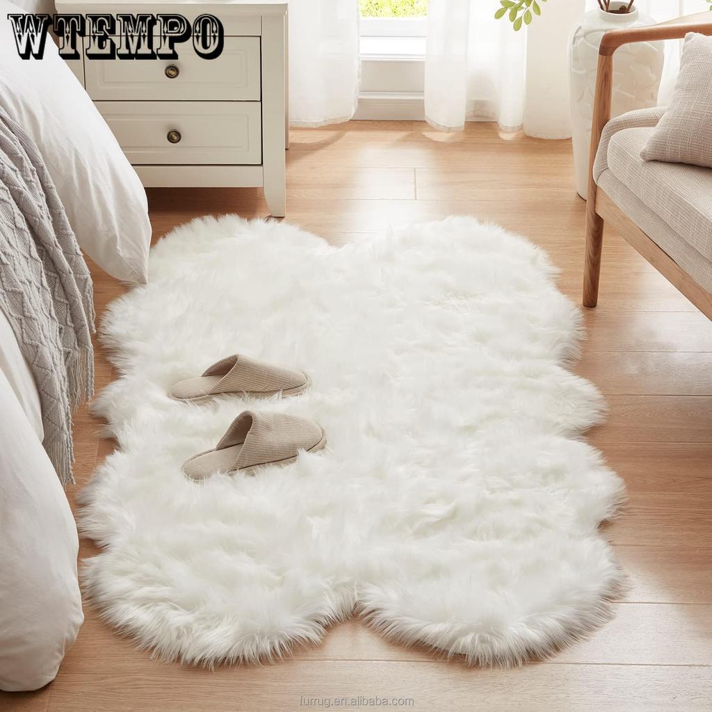 WTEMPO Living Room Plush Shaggy Carpet Super Soft Faux Fur Bedroom Carpets Room Home