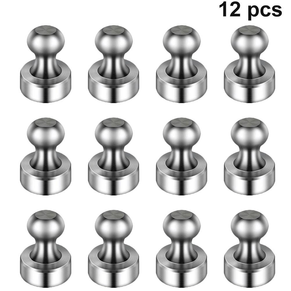 Buy 12Pcs Metal Durable Refrigerator Strong Pushpin Thumbtack Silver at
