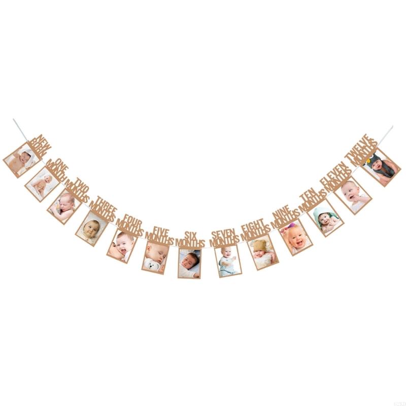 62KD 1st Birthday Photo Banners Decorations for Baby from Newborns To 12 Months
