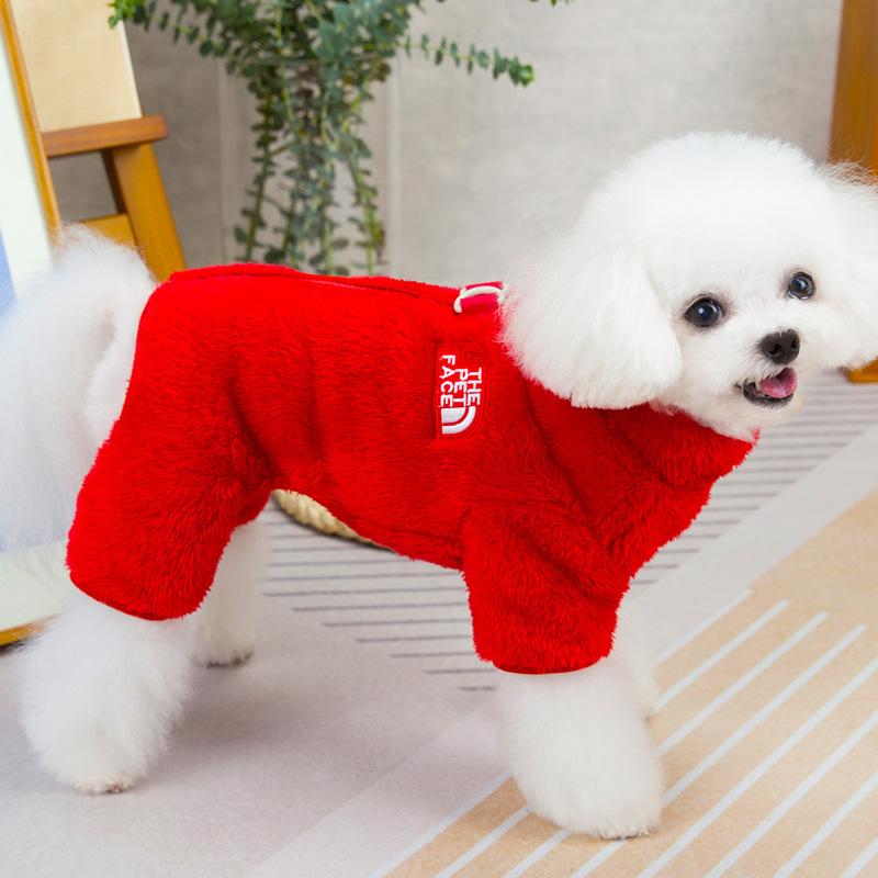 Pet Small Medium Dog Dog Clothes Autumn and Winter Warm Four-legged Flannel
