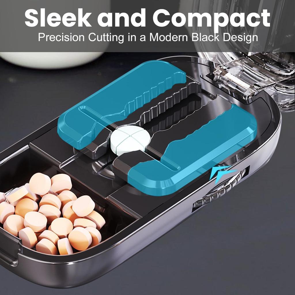 Portable 2/4 In 1 Pill Cutter Storage Box Reusable Medicine Containers Medicine Storage with Accurate Pill Alignment