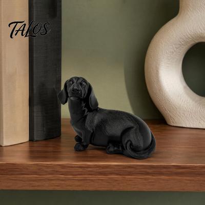 3D Printed Dachshund Sculpture, Miniature Dog Figurine, Matte Finish Dog Statue, Artistic Pet Memorial Gift