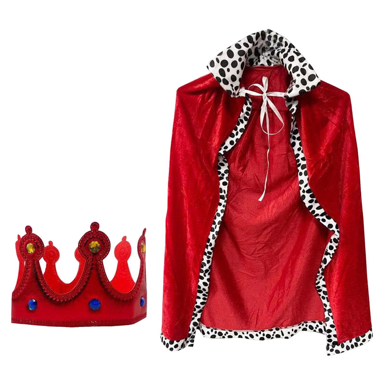 

Халат линейки и корона, детский костюм на Хэллоуин, детский костюм для ролевых игр, красный цвет One Size красный