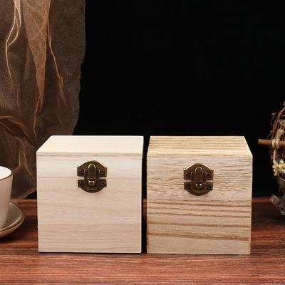 1pcs Retro Jewelry Gift Box Sundries Organizer Natural Wood Clamshell Storage Rectangle Case