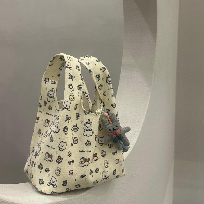 Экологичная холщовая сумка для ланча Большая вместимость мультяшный принт щенка 830₽