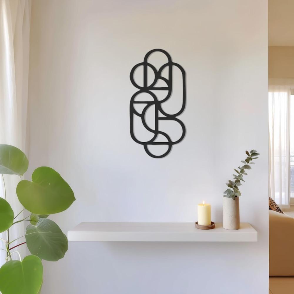 Modern Geometric Metal Wall Art Abstract Line Sculpture Minimalist Vertical Decor Home Office Gift
