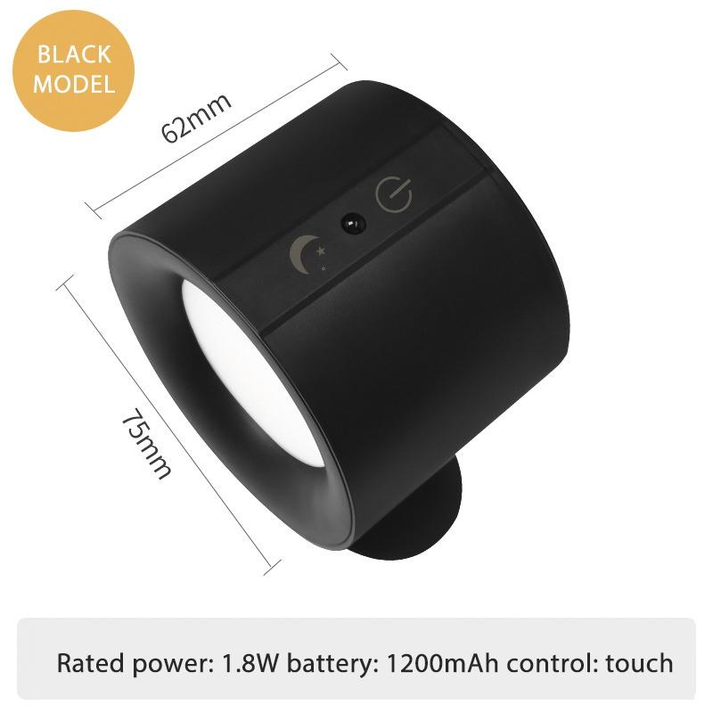 LED Double Head Wall Lamp Touch Control Remote 360 Rotatable USB Recharge Wireless Portable Night Light For Bedroom Reading Lamp
