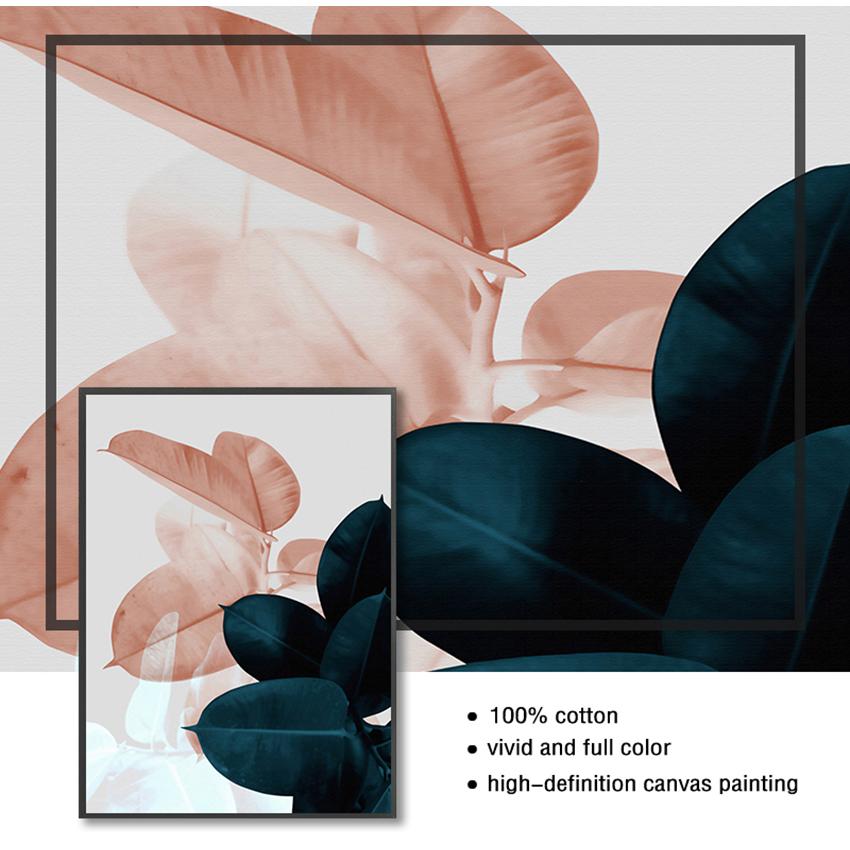 Målning Samtida Konst Heminredning Bild Skandinavisk Botanisk Tryck Blad Väggaffisch Nordisk Abstrakt Växt Duk