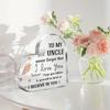 Heart-Shaped Decorative Ornament - "To My Uncle" Engraved, Modern Style, Tabletop Mounting, Multipurpose Use, Ideal for Father'S Day & Christmas Gift