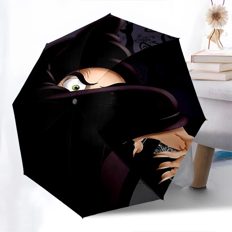 Witch, Forest Themed Automatic Opening and Closing Umbrella, Brightly Colored 8-rib Portable Umbrella, Suitable for Men and Women, A Perfect