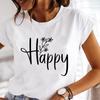 (Asian Size) Flower Sweet Cute Tee Lady Female Top Printed Women Casual T Shirt Fashion Clothing Graphic Short Sleeve T-shirts