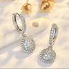 Women Micro Inlaid Zircon Earrings Round  Sterling Silver Earring Girlfriend Birthday Fashion Gift 18k Gold Plated
