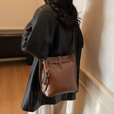 Borsa a tracolla singola da donna di grande capacità, borsa tote retro, casual e versatile per il pendolarismo