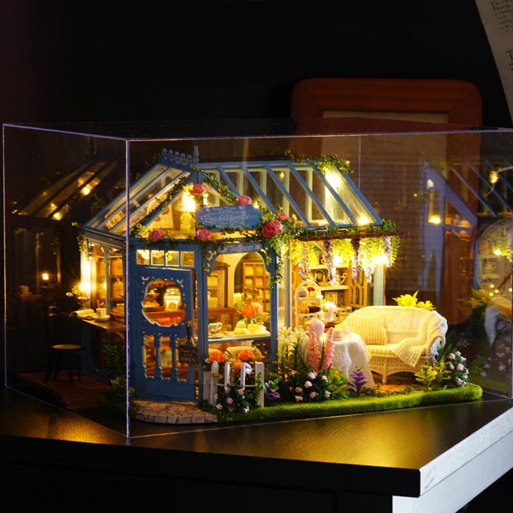 DIY Wooden Mini Toy House Miniature Assembly Dollhouse for Gift Collection Home Furnishing Articles