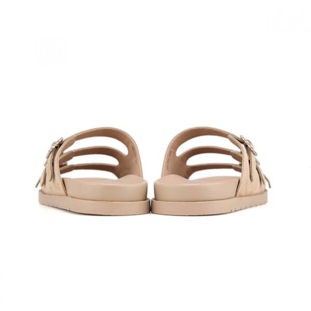 BARBARA Leather Jewel Buckle Mule Slide 1cm Bbi352be