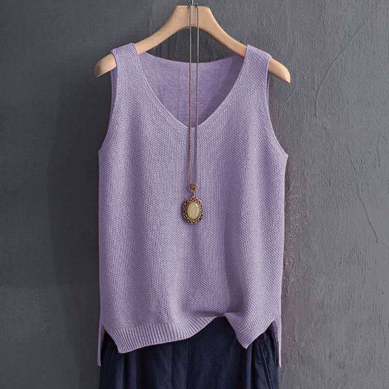 - catty loose large size sling vest women's summer knitted ice silk T-shirt bottoming shirt sleeveless inner top