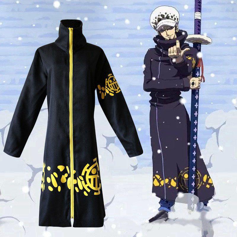 Exquisite One Piece Trafalgar Law Cosplay Costume Set With Cloak Pants And Hat