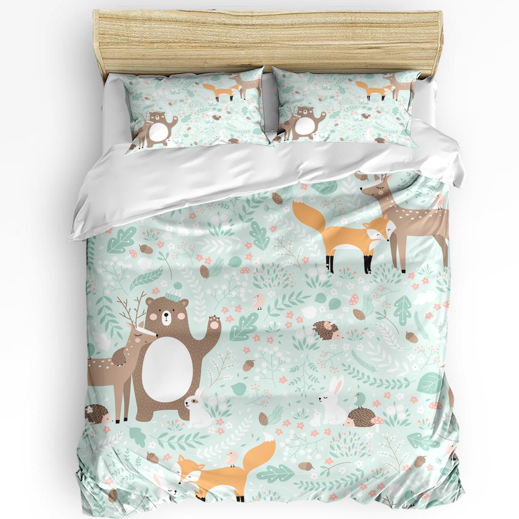 Animal Koala Ours Arbre Imprimé Confort Housse de Couette Taie d'Oreiller Textile de Maison Housse de Couette Garçon Enfant Adolescent Fille Ensemble de Literie 3 pièces