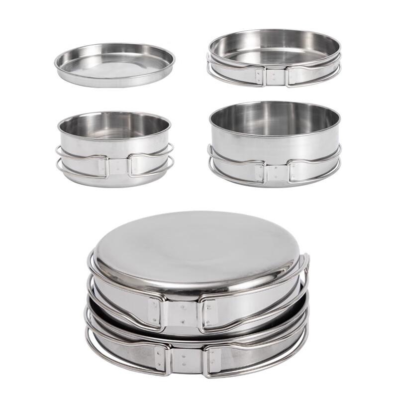 4-teiliges Edelstahl-Camping-Kochgeschirr-Set