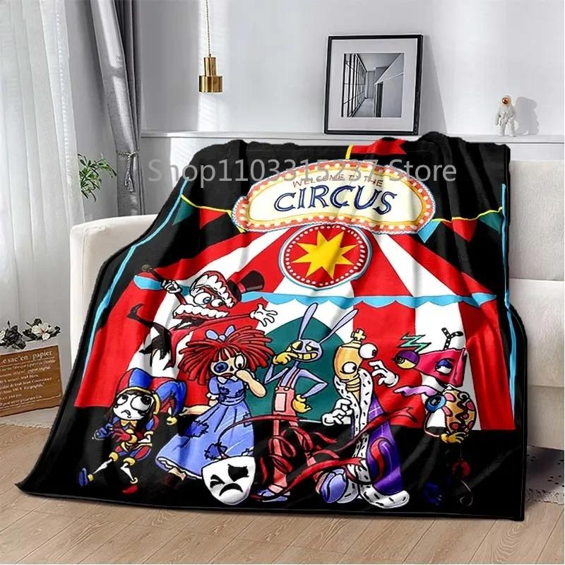 Cartoon Pomni Jax Digital Circus Magie Decken, Kinder Überwurfdecke, für Schlafzimmer Wohnzimmer Sofa Bett Auto, Kinder Geschenk, Decke