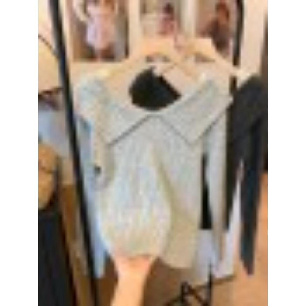 Gentle Style One-shoulder Pit Striped Knitted Sweater for Women's Early Autumn New Style, Slimming and Shaping, Paired with A Base Layer Top