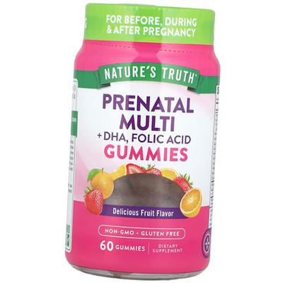 Vitamins for Pregnant Women, Prenatal Multi + DHA Folic Acid Gummies, Nature's Truth  60tabs Fruity (36509052)