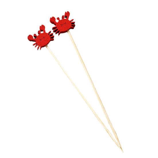 100PCS Disposable Fruit Tags Dolphins Decor Crabs Octopuses Bamboo 100pcs E