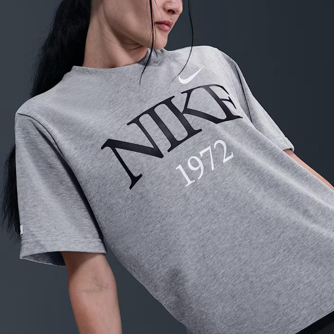 

Nike Модная Минималистичная Универсальная Футболка с Коротким Рукавом и Спущенным Плечом Женские топы FQ6601-063