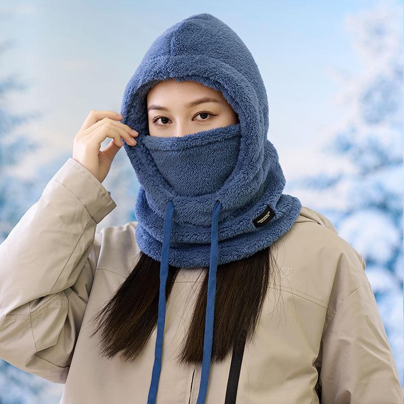 1pc Winter Ear & Neck Warmer Hat with Thermal Lined, Ski Face Mask, Polyester Knitted Full Head & Neck Warmer, Unisex, Lightweight, Random Tag