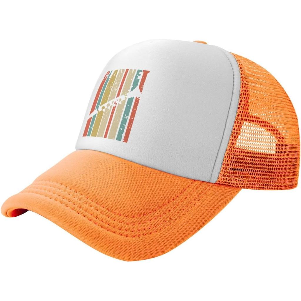 Vintage Clarinets Silhouette Trucker Hat Mesh Baseball Snapback Cap for Music Lovers