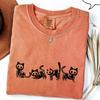 Comfort Colors® Halloween Skeleton Cat T-Shirt, Halloween Cat Shirt, Cat Lover Halloween Gift, Cat Owner Halloween Shirt