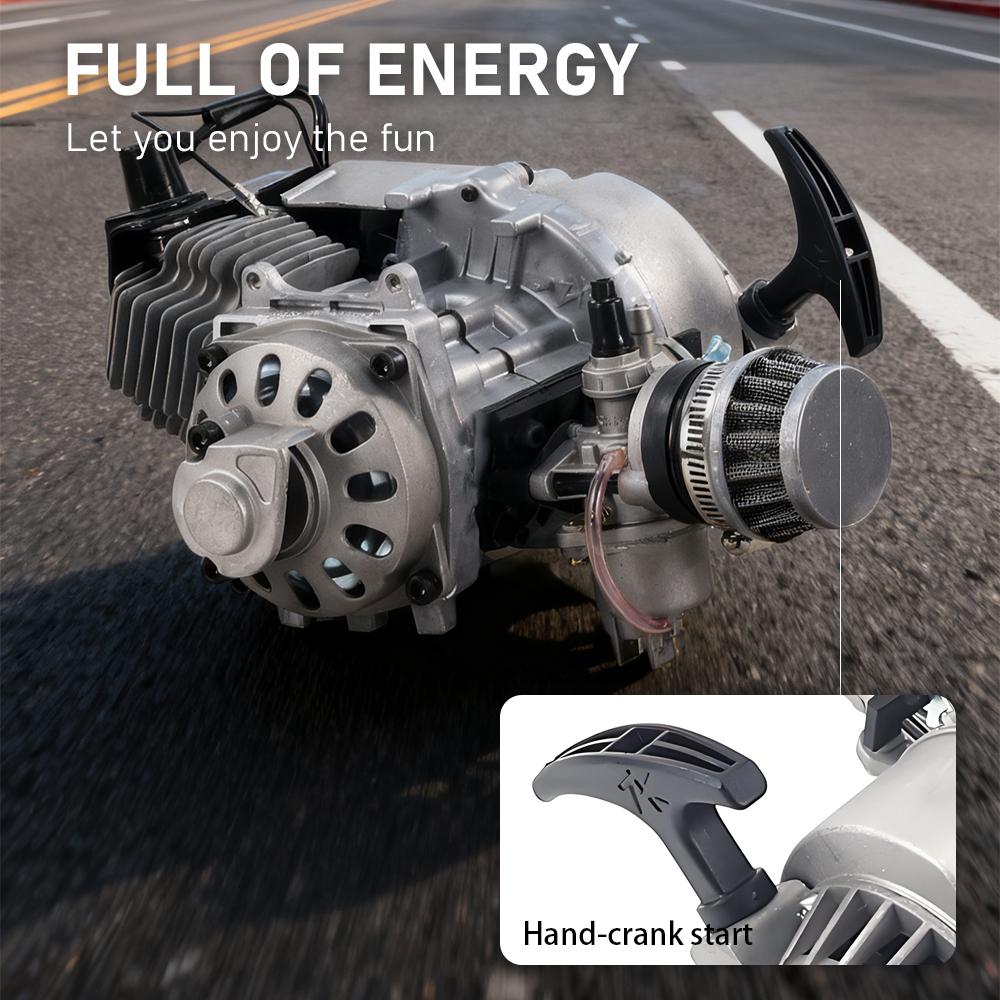 2-Stroke Gasoline Engine 49CC Mini Motorcycle Engine Pull Start Engine for Mini Roadster Dirt Bike Miniature Motorcycle