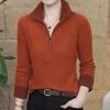 Winter Velvet Warm Zipper Long-Sleeve Casual Top for Middle-Aged Women