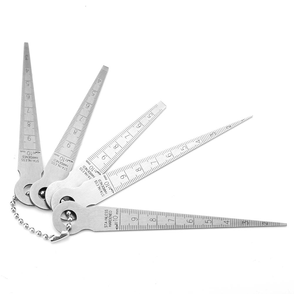 1 Set Stainless Steel Welding Taper Feeler Gauge Rulers Hole Inspection Tool 10mm
