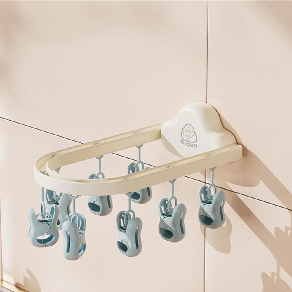 Socks Clip Quick Installation Lovely Drop Prevention Balcony Long Laundry Storage Supplies Wall Hanging Socks Clip Clothespin